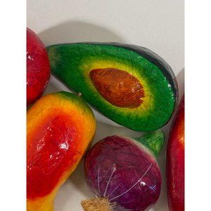 Papier Mache' Vegetables Handmade/Painted, set 7